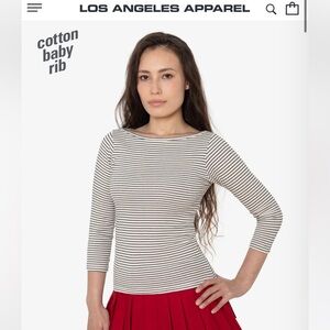 Stripe boat neck